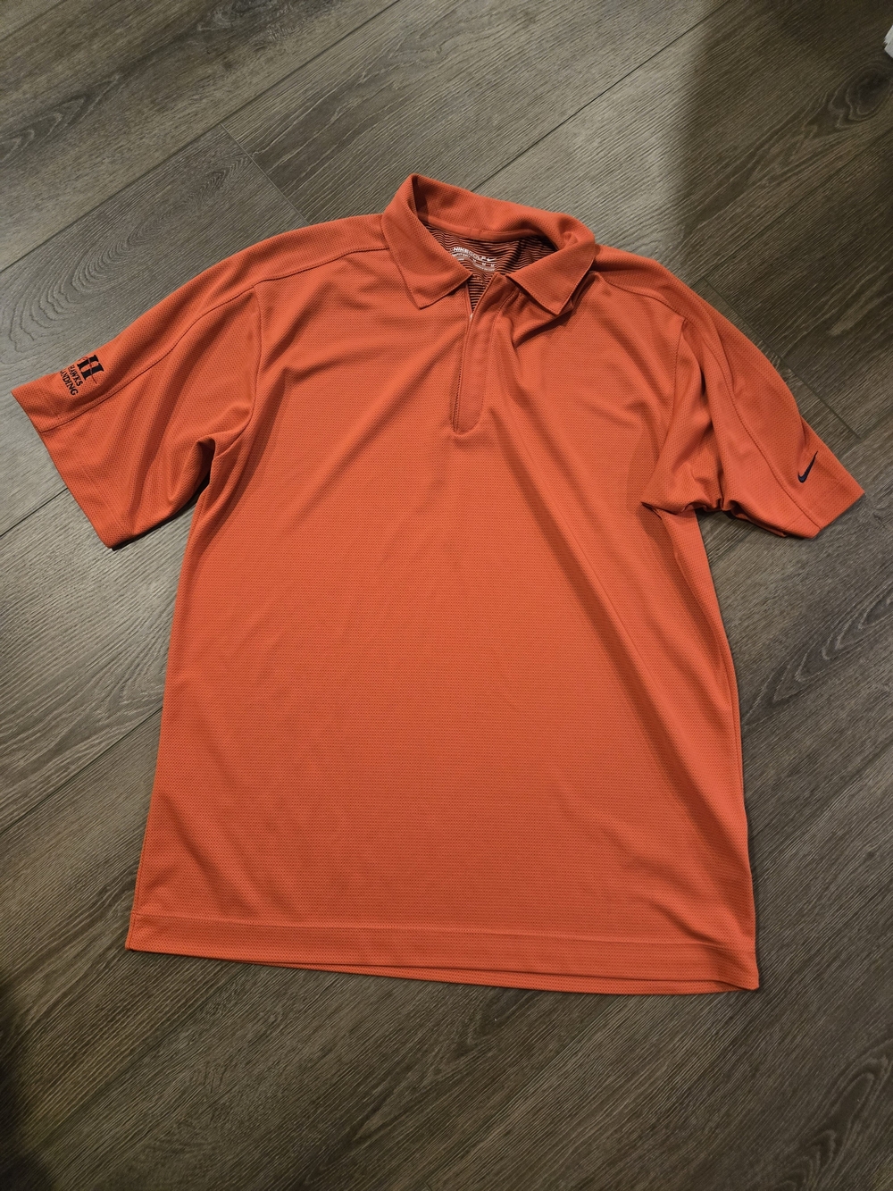 Nike Men’s Orange Short-Sleeve Zip Polo